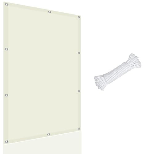 Tenda a Vela Parasole ​Rettangolare 3 x 5 m Alta ​Protezione Solare Giardino Tendalino per Esterno, Giardino e Terrazza, Piscina, Avorio