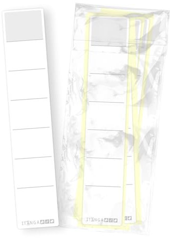 itenga 50x Ordneretiketten SCHMAL Ordnerrückenschild für schmale Ordner I Aufkleber für Ordnerrücken selbstklebend aus Haftpapier 3,6x19cm (weiss)