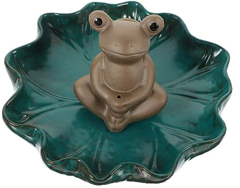 Yardenfun Frosch Keramik Rückfluss Räuchergefäß Brenner Für Aromatherapie Dekoratives Tisch Räuchergefäß Mit Räucherstäbchenhalter Funktion