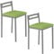 MOMMAHOME® Taburetes de Cocina - Pack 2 Taburetes de Cocina, Banquetas, Taburete Bar, Material Metal/Ecopiel, MOLI, Medidas 34x34x65cm (Verde/Plata)