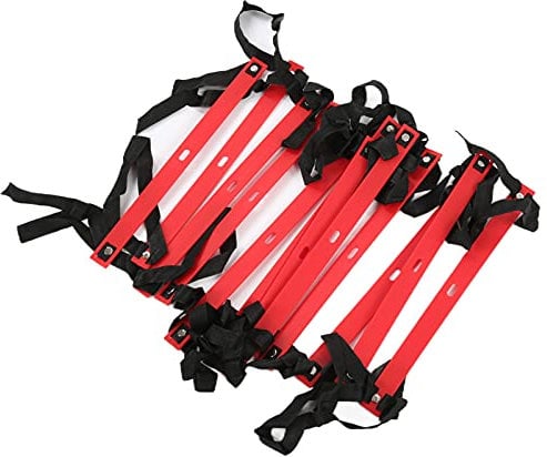 SUNGOOYUE Agility Ladder Football Speed Rope Ladder for Sports Training 6M 12Rung (Red)