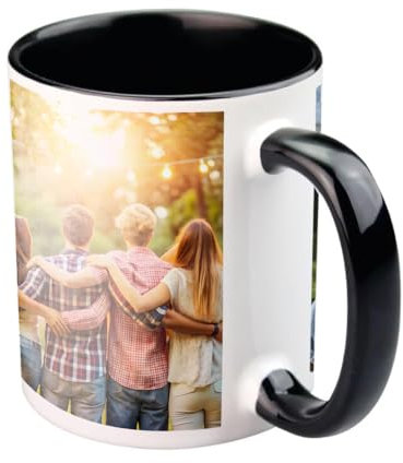 Copykrea – Taza personalizada con tu foto | Categoría AAA | Apta para microondas y lavavajillas | 350ml | Interior negro