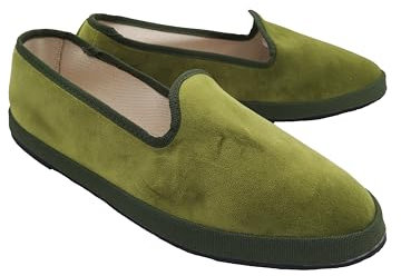Giò Dreams Die Original Friulane aus Samt, flache Schuhe für Damen, 100 % Made in Italy, Säuregrün., 39 EU