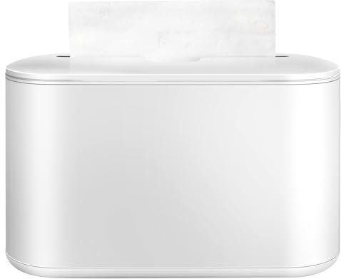 Abizarch Papierhandtuchspender, 32 x 11 cm, rutschfeste Unterseite, Serviettenspender, Papierhandtuchhalter, Spender, eleganter Handtuchspender mit sichtbarem Fenster für Küche, Bad, WC (weiß)