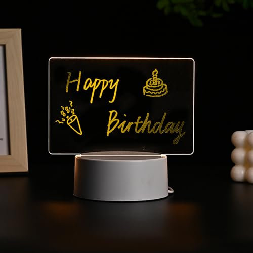 Tableau Lumineux Message LED, Tableau Acrylique Effaçable, Tableau D'affichage LED, Tableau à Message LED en Acrylique, Peut Être Utilisé Comme Tableau de Gribouillage, Tableau de Mémo(Sans Stylo)