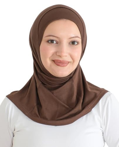 Prien Sport Kopftuch Für Damen, Muslimische Hijab Kleider, Weicher Schal Für Frauen, Muslim Kleid Set, Abaya Gebetskleidung, Islamische Kopftücher Kleidung Für Ramadan (Braun)