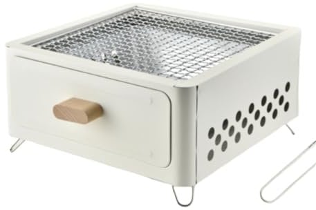NESPIQ Picknickgrill Holzkohlegrill Tragbarer Holzkohlegrill, Tischgrill, Grill, Grill, Grill Für Camping, Hinterhof, Picknick Camping Grill(White)
