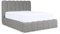 MEBLINI Carlos Polsterbett 200x200 mit Lattenrost und Matratze - Bubble Bett - Cloud - Marshmallow Bed - Kopfteil Bett mit Stauraum - Betten - 200x200 - Grau Boucle/H3