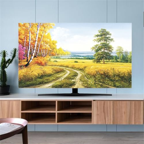 Hixingo Cubierta Antipolvo TV, Paisaje Cubierta Television Funda para Televisor Universal Elástico Cubierta de TV Protector TV Protector de Televisión (37-39inch,Campo)