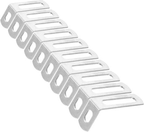 Angoily 10pcs Shaped Right Angle Brackets for Shelves Sturdy and Rustproof Corner Support for Furniture Easy to Install Shelf Connectors for Cabinets and Bookcases