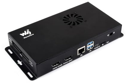 Waveshare CM5 IO Board Metal Case, Compatible with Raspberry Pi Official Compute Module 5 IO Board, Comes with Cooling Fan