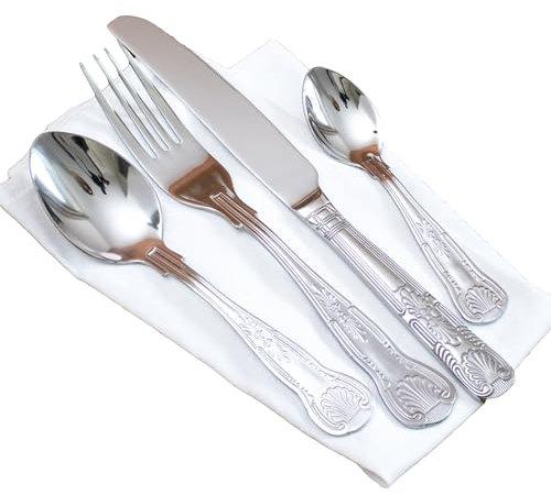 Royal Vintage Cutlery Set Stainless Steel Baroque Silver Kitchen Dining Serving (16)