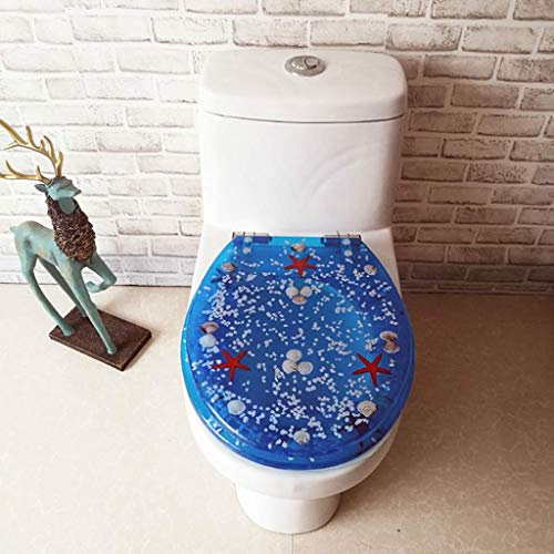 XFZJCHAP Toilettensitz, weiche, schnelle, schnelle Release Toilettendeckel Deckung Schöner LED -Toilettensitz mit stabilen Scharnieren