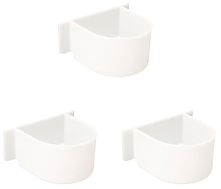 Bird Feeding Dish,3PCS U Shaped Plastic Bird Cage Feeding Bowls,Hanging Parrot Cage Feeder Water Food Feeder Cup Birdcage Accessories for Small Birds Parrots Cockatiel Budgies(White 3PCS)