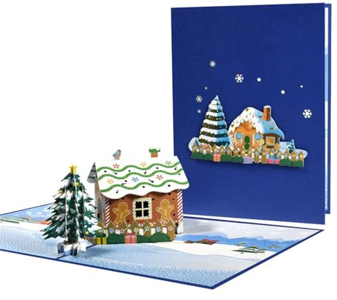 Cartolina di Natale Musica Oro Stamping 3D tridimensionale Albero di Natale Pupazzo di neve Cartone animato Babbo