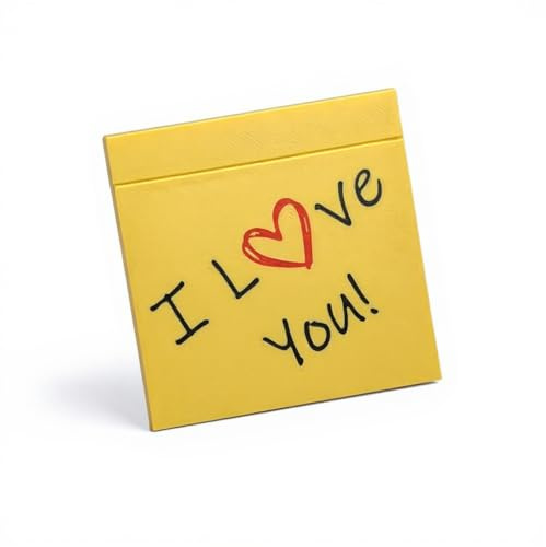 Triformia - Permanent Love Note, Magnetic Post-It Style Message Plaque, Eco-Friendly & Made in UK, Yellow or White, Romantic Gift for Girlfriend, Boyfriend, Anniversary, Valentine’s Day (Yelllow)