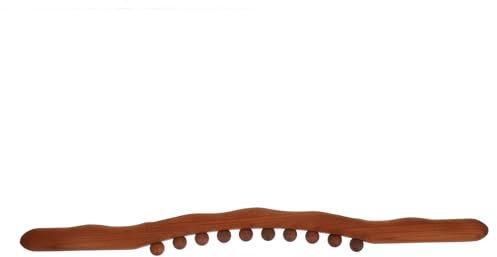 IWOWHERO Wooden Massage Stick Beads Design for Back Pain Relief Rolling Pin for Muscle Massage Gua Sha Massager Tool