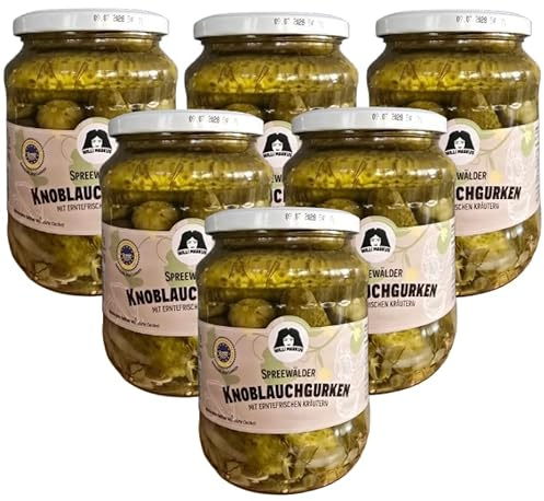 6 Gläser Markus Spreewälder Knoblauchgurken Groß