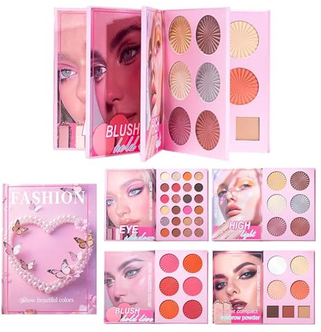 Trucco per Donne Blush Impermeabile Lunga Durata 43 Tonalità | Ombretti Colorati A per Matrimonio Festa Appuntamento Scatto Fotografico Natale Compleanno Viaggio Quotidiano