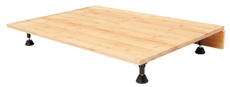 Piastra di copertura per fornelli in bambù, 75 x 54 x 10 cm, multifunzione, con quattro piedini di supporto rimovibili, per case, dormitori, piccoli appartamenti, ecc