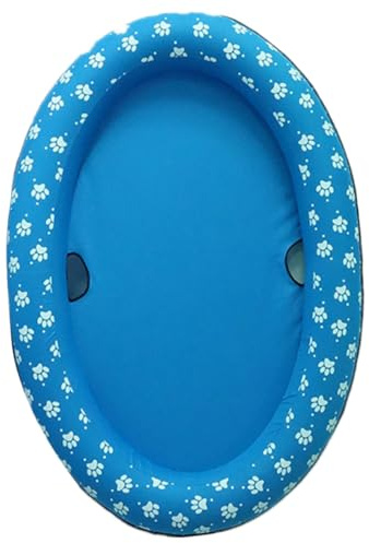 HOMSFOU Piscine Gonflable pour Animaux de Compagnie Bleu Tapis Flottant Pliable Piscine Pliable pour Chiens et Chats Matelas Gonflable Usage Extérieur et Rafraîchissement Été