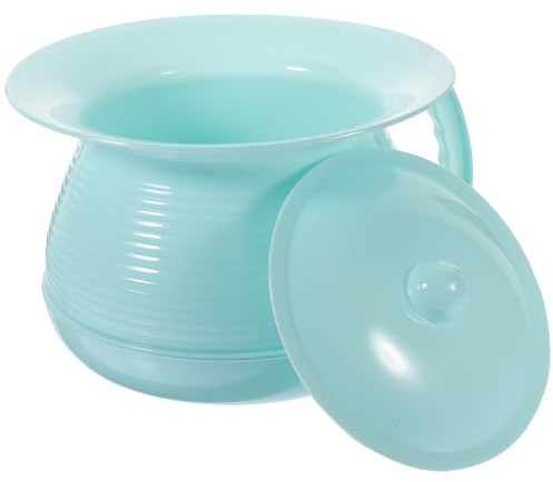 SECFOU Pot de Chambre Garçon et Filles Portable avec Couvercle, Urinoir Multifonction en Plastique Épais Nordique Bleu, Usage Domestique et Hospitalier, Toilette Urinoir Garçon Fille,