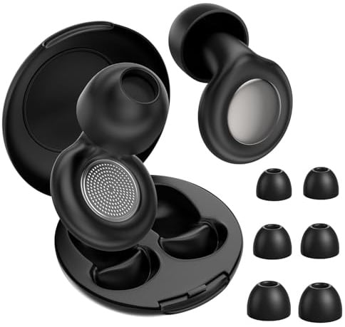 ZEEOYAN Ohrstöpsel zum Schlafen Noise Cancelling Gehörschutz, Wiederverwendbarer geräuschunterdrückende Silikon Ohrstöpse, Seitenschläfer, Schnarchen, Reisen, Arbeiten (Schwarz)