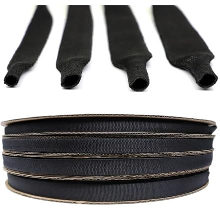 Gaine tressée pour câble Gaine de câble tressée en Nylon Noir, enveloppe Spirale, ID 4-30mm, Longueur 1-50m, Ignifuge(ID 6MM-2 Meters)
