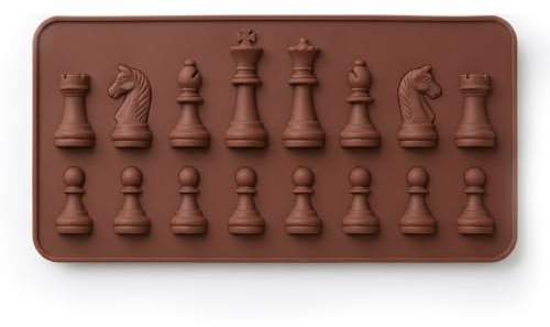 3D Full Shape Chess Mould, Easy Release Silicone Chocolate Moulds for Baking, Non Stick Chess Piece Cake Topper Decoration Mould, Flexible Candy, Jelly, Ice Cube Tray for DIY Craft, 1 Pack