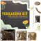 Terrarium DIY Kit for Succulents and Cacti Plants with Step by Step Guide Includes Soil Charcoal Pebbles Sphagnum Moss white Stones Driftwood & Brush (Small)