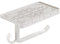 TentHome Antik Toilettenpapierhalter 2 in 1 Vintage Wandmontag Bohren Nostalgie Rollenhalter WC Papierhalter mit Ablage für Badezimmer Weiß