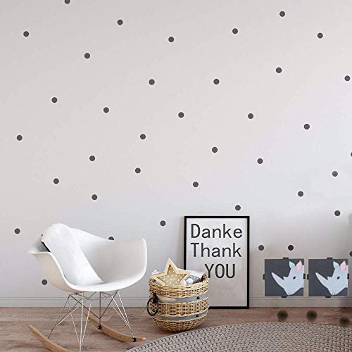 witgift Wandtattoo Dot Aufkleber 216 Punkte,Grau Dots Punkte Aufkleber,Wandtattoo Punkte für Kinderzimmer Schlafzimmer,3CM