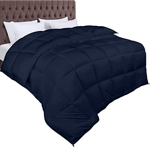 Utopia Bedding Bettdecke 135 x 200 cm, Ganzjahresdecke 370 GSM Füllung, atmungsaktive Schlafdecke, Steppdecke, Super Weiche Kuschelige (Marineblau)