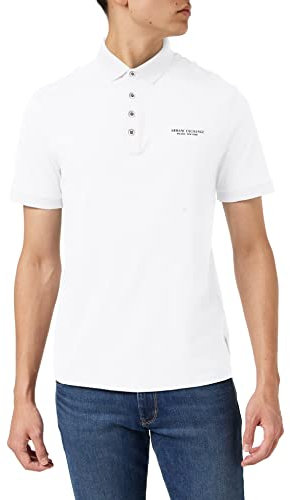 Armani Exchange 4 Buttons Polo, Bianco (White 1100), Medium Uomo