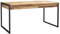 Forte Hud Esstisch mit 2 Schubladen, Holzwerkstoff, Stabeiche / Betonoptik Dunkelgrau, mt schwarzen Metallfüßen, 166 x 90,2 x 75,5 cm