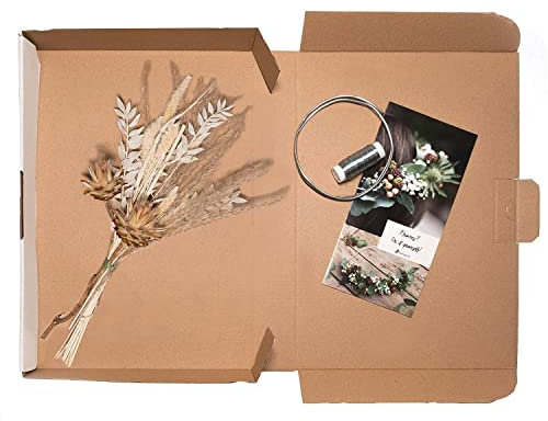 Blumigo Haarkranz DIY-Kit - aus Trockenblumen - verschiedene Farbvarianten - Blumenkranz im Bastel-Set - Schmuck selber basteln (Natur)