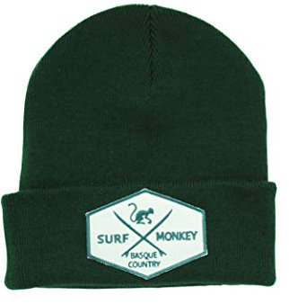 Dressed IN Music Play with ME Beanie Strickmütze Unisex Erwachsene - Einheitsgröße - Wintermütze - Surf Monkey® - Rippstrick-Design, Flaschengrün, One Size