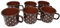 Madacha 6 tazze in metallo smaltato marrone cioccolato a pois - 500 ml