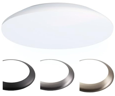 HOFTRONIC - LED Deckenleuchte mit Notstromakku 18W 6500K - 2100lm - IK10 - Ø30 cm - Weiß - IP65