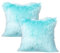 LIGICKY 1er Set Kunstfell Kissenbezug Einfarbig Plüsch Weich Künstlich Pelz Throw Kopfkissenbezug Kissenhülle Dekorative Rechteck Kissen Dekokissen für Sofa Schlafzimmer Auto, 40 x 40 cm Blau