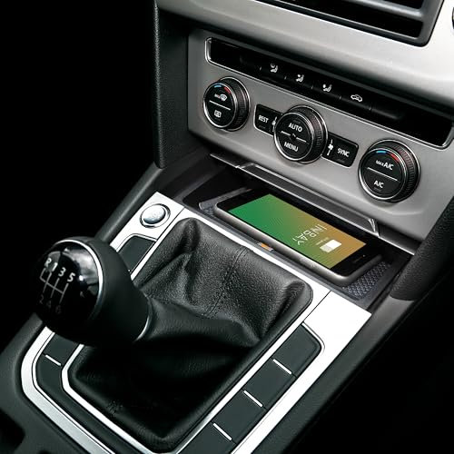 INBAY 10W Handyhalterung Auto Ablagefach Induktiv/Kabellos passend für VW Arteon (3H), Passat (B8) - Autohalterung Zubehör Innenraum - Qi