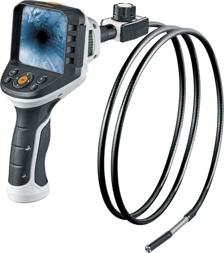Laserliner Endoskopkamera mit Licht, VideoFlex G4 ArcView | Sonde 1 m /Ø 7,6 mm, Inspektionskamera für Hohlräume und KFZ, wasserdichte Rohrkamera, mechanisch justierbarer Kamerakopf