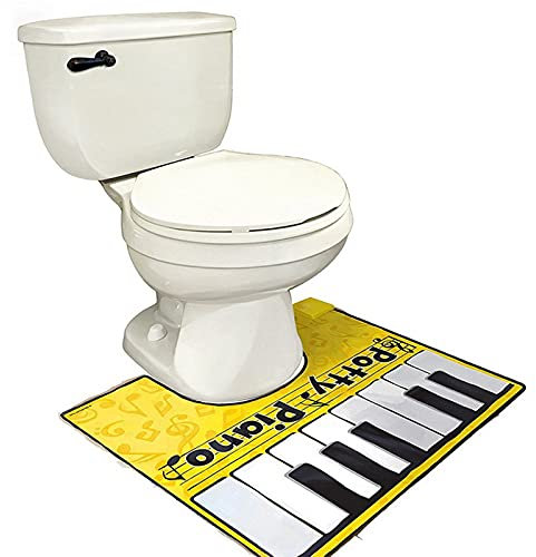 Syfinee Toilettenvorleger mit Klavierklingen, Badezimmer, lustig, Zehenklopfen, Musiktastatur, WC-Bodenmatte