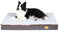 BingoPaw Hundebett aus Memory-Schaum, orthopädisches Hundebett mit orangefarbenem Rand, waschbar und wasserabweisend, Größe L (95 x 70 cm), Grau