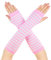 Lange Armwärmer Gestreift Fingerlose Handschuhe für Frauen (Rosa und Weiß)