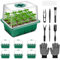 Verdenu Mini Serre pour Plantes, 6 Pièces 72 Cellules Intérieure Plateau Semis, Bac à Semis, Plaque avec Couvercles Rehaussés, Pépinière Boîte de Culture Durables, 20 Étiquettes, 7 Outils