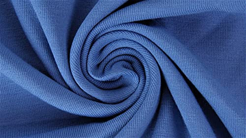 French Terry Tayler von Stofftreff - Meterware- 0,25 m - Uni - Öko-Tex Standard 100 - Sommersweat angeraut (Brilliantblau-309)