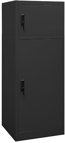 vidaXL Sattelschrank Stallspind Sattelspind Reitschrank Sattelhalter Sattelträger Stahlschrank Schließfachschrank Anthrazit 53x53x140cm Stahl