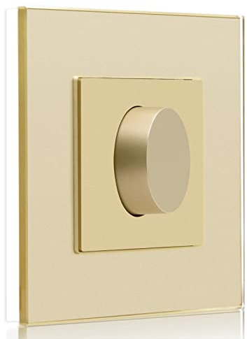 BSEED Dimmer Schalter Dimmer mit Drehschalter 500W Unterputz Drehdimmer Schalter LED-Dimmschalter für Dimmbare Glühlampen und LED-Lampen geeignet Golden