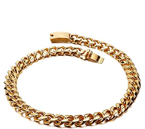 Wycian Kette Gold Collier, Halskette Herren 60cm Edelstahl Hip-Hop-Stil Ketten Halskette für Jubiläums Geburtstag